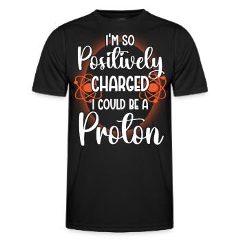 Chemist Positively Charged Could Be Proton Chemistry - Men's Functional T-Shirt - black - Front - AI Model Male 178 dark (178cm)