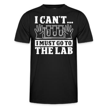 Chimiste Je dois aller au laboratoire Chimie Technicien chimiste - T-shirt sport Homme - noir - Devant - AI Model Male 178 dark (178cm)
