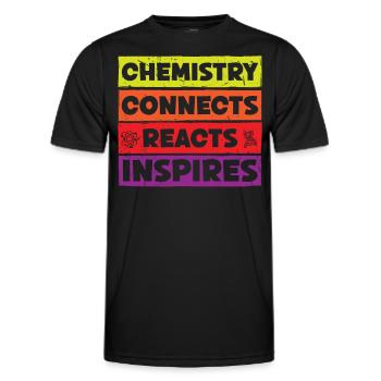 Chemist Connects Inspires Chemistry Chemical Technician - Men's Functional T-Shirt - black - Front - AI Model Male 178 dark (178cm)