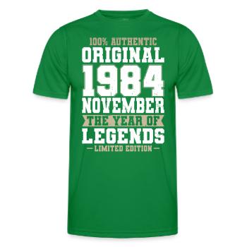 40e anniversaire Vintage Novembre 1984 Original - T-shirt sport Homme - vert - Devant - AI Model Male 178 dark (178cm)