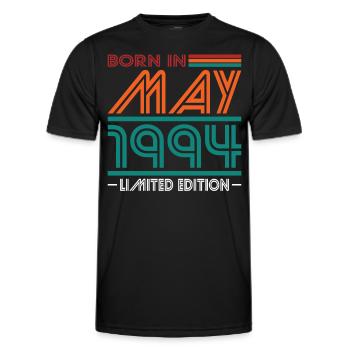 30. Geburtstag Jahrgang Mai 1994 Born in 1994 - Männer Funktions-T-Shirt - Schwarz - Vorne - AI Model Male 178 dark (178cm)