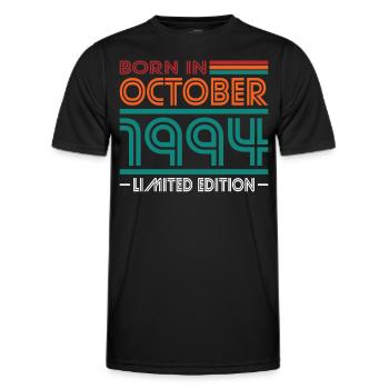 30. Geburtstag Jahrgang Oktober 1994 Born in 1994 - Männer Funktions-T-Shirt - Schwarz - Vorne - AI Model Male 178 dark (178cm)