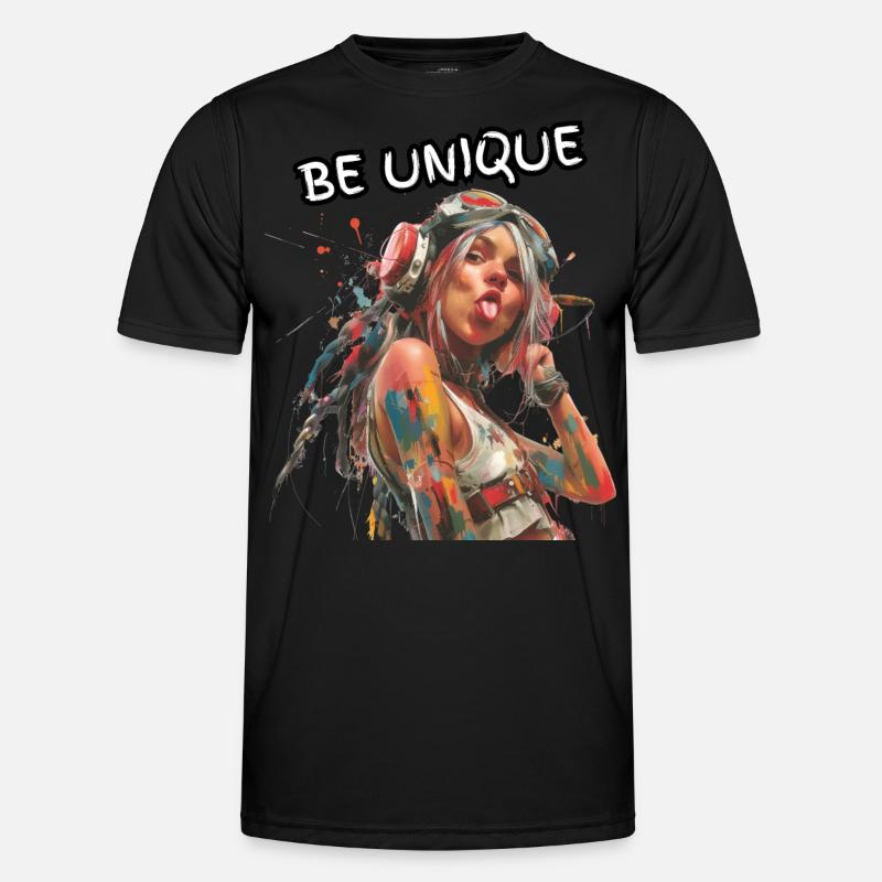 BE UNIQUE. Selbsttreue, Selbstbewusst, Individual, - Männer Funktions-T-Shirt - Schwarz
