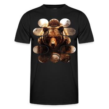 Grizzli maléfique. Nature, Aventure, Sauvage, Nature sauvage - T-shirt sport Homme - noir - Devant - AI Model Male 178 dark (178cm)