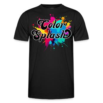 Color Splash. colorful, eye-catching, abstract, cool, - Men's Functional T-Shirt - black - Front - AI Model Male 178 dark (178cm)