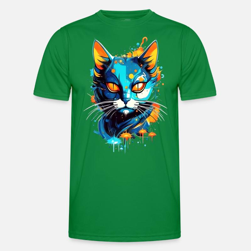Chat de l’espace coloré T-shirt sport Homme
