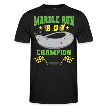 MARBLE RUN BOY - Men's Functional T-Shirt - black - Front - AI Model Male 178 dark (178cm)