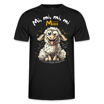 Mi Mi Mi Mi Miii - Lustiges Schaf Design - Männer Funktions-T-Shirt - Schwarz - Vorne - AI Model Male 178 dark (178cm)