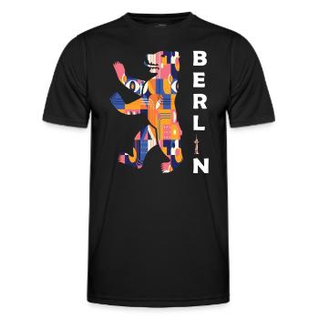 Berlin Bear - Men's Functional T-Shirt - black - Front - AI Model Male 178 dark (178cm)