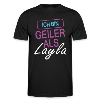 Ich bin geiler als Layla Mallorca Malle - Männer Funktions-T-Shirt - Schwarz - Vorne - AI Model Male 178 dark (178cm)