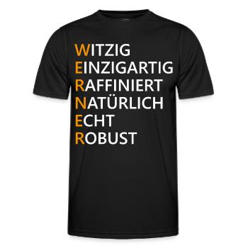 Werner Name Geschenk - Männer Funktions-T-Shirt - Schwarz - Vorne - AI Model Male 178 dark (178cm)