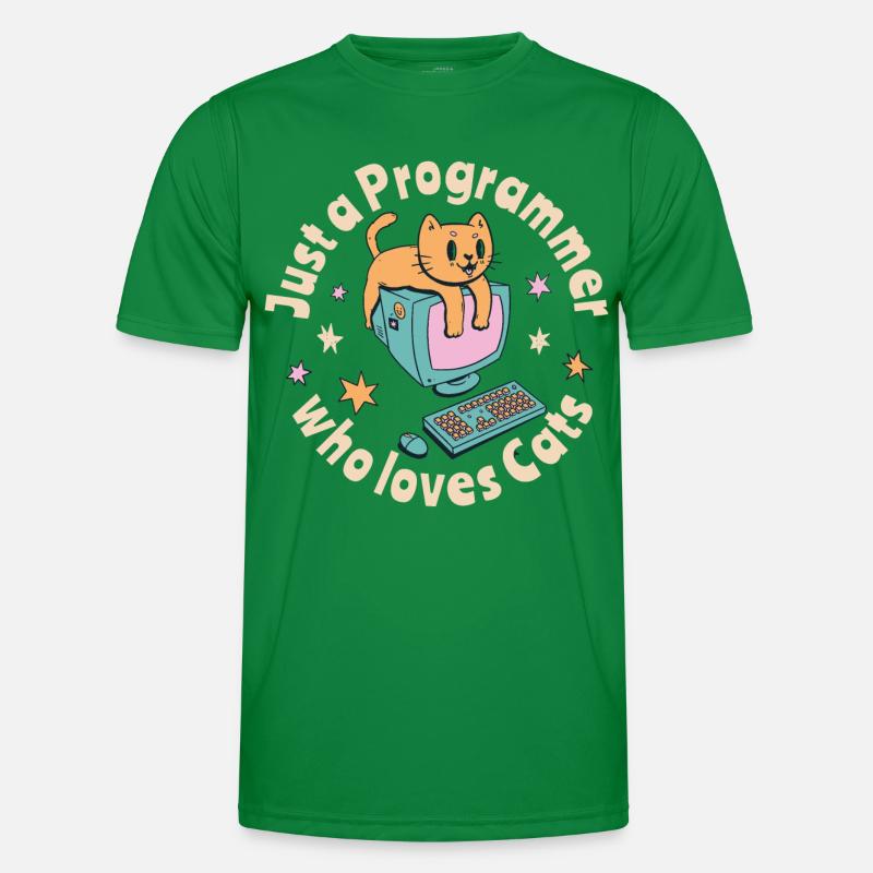 Nur ein Programmierer, der Katzen liebt Männer Funktions-T-Shirt