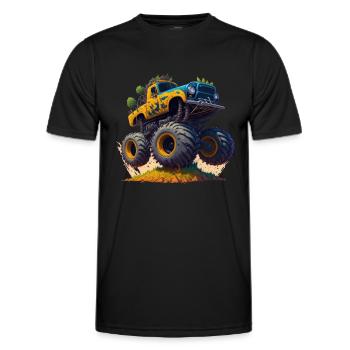 Monstertruck - Männer Funktions-T-Shirt - Schwarz - Vorne - AI Model Male 178 dark (178cm)
