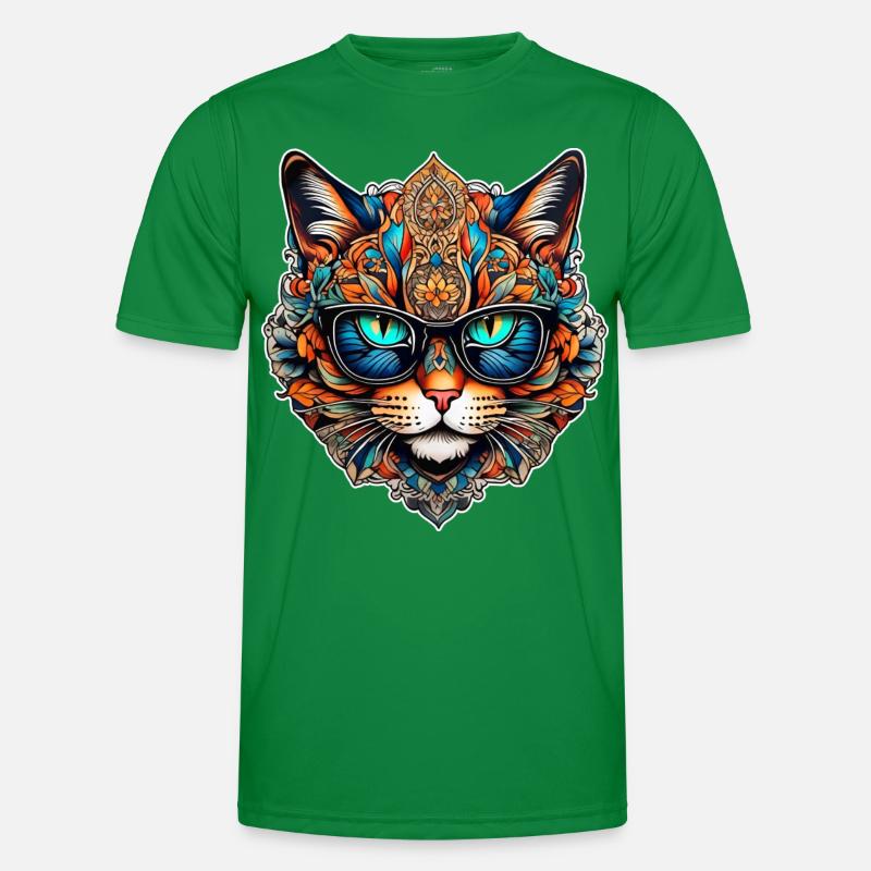 Chat Steampunk cool avec des lunettes T-shirt sport Homme