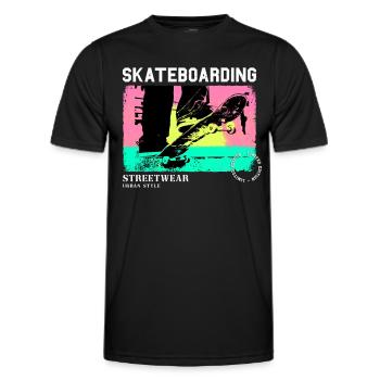 Skateboarding Skate Skater Skateboard Sk8 Vintage - Männer Funktions-T-Shirt - Schwarz - Vorne - AI Model Male 178 dark (178cm)