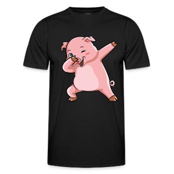 Dabbing Schwein Sieger Sau - Männer Funktions-T-Shirt - Schwarz - Vorne - AI Model Male 178 dark (178cm)