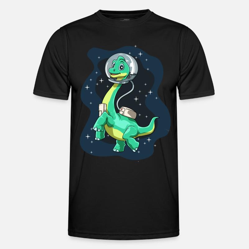 Brachiosaurus Dinosaurier Astronaut Dino Langhals Männer Funktions-T-Shirt