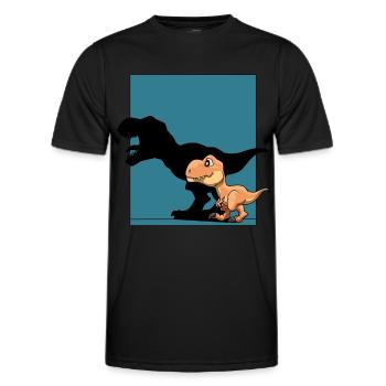 Dinosaurier T-Rex Schattenfigur Dino - Männer Funktions-T-Shirt - Schwarz - Vorne - AI Model Male 178 dark (178cm)