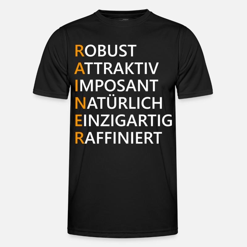 Rainer Name Geschenk - Männer Funktions-T-Shirt - Schwarz