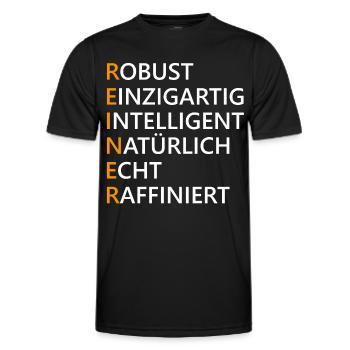 Reiner Name Geschenk - Männer Funktions-T-Shirt - Schwarz - Vorne - AI Model Male 178 dark (178cm)