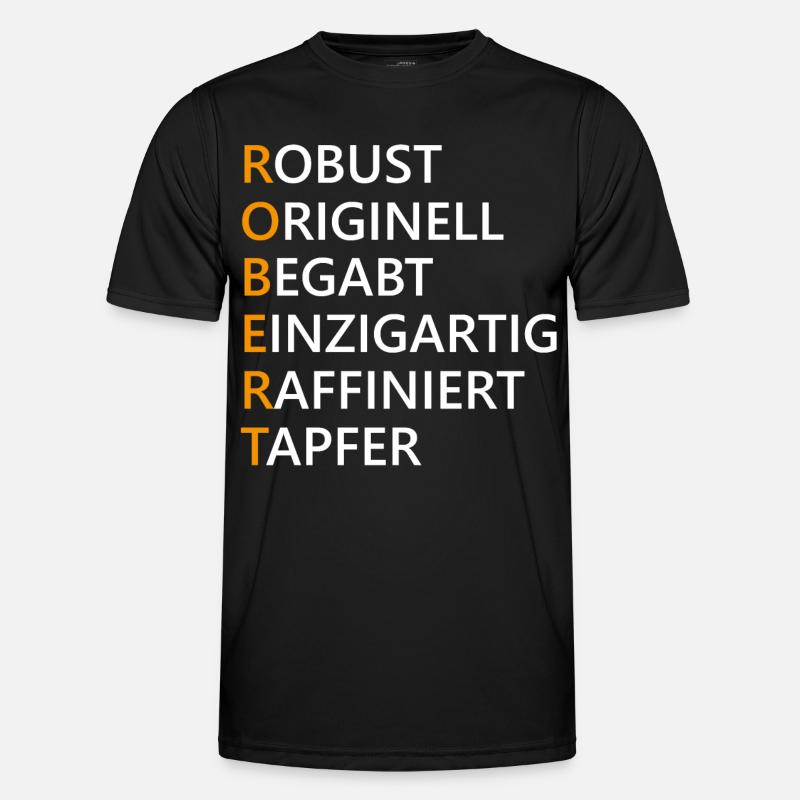 Robert Name Geschenk - Männer Funktions-T-Shirt - Schwarz