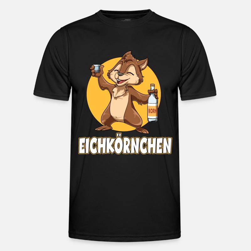 Eichkörnchen Eichhörnchen mit Korn - Männer Funktions-T-Shirt - Schwarz