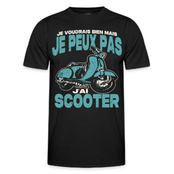 Je peux pas j'ai scooter. - T-shirt sport Homme - noir - Devant - AI Model Male 178 dark (178cm)