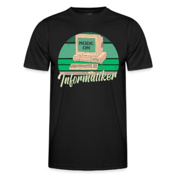 Computer Science Computer Programmer Father Dad - Men's Functional T-Shirt - black - Front - AI Model Male 178 dark (178cm)