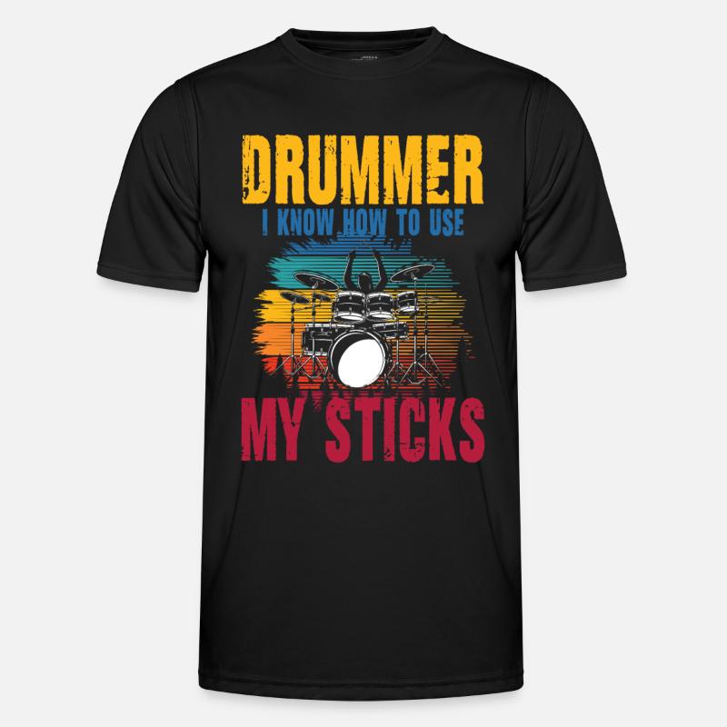 Drummer I Know How To Use My Sticks Männer Funktions-T-Shirt