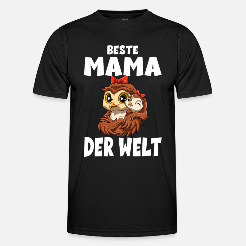 Beste Mama der Welt Muttertag Mutter Eule für - Männer Funktions-T-Shirt - Schwarz