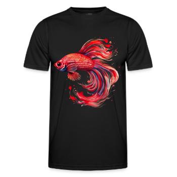 Siamesischer Kampffisch Aquaristik Aquarium - Männer Funktions-T-Shirt - Schwarz - Vorne - AI Model Male 178 dark (178cm)