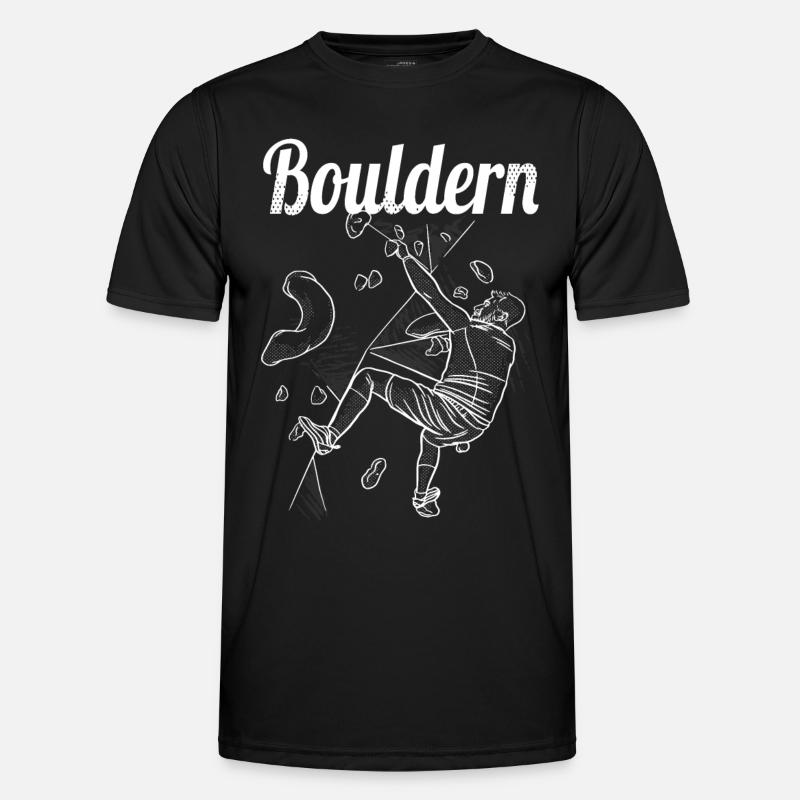 Bouldern Boulder Klettern Boulderer Bouldering - Männer Funktions-T-Shirt - Schwarz