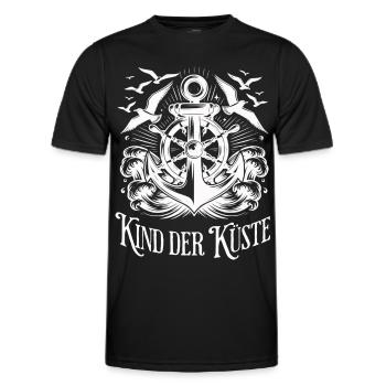 Kind der Küste, Strand, Brandung, Meer, Wellen - Männer Funktions-T-Shirt - Schwarz - Vorne - AI Model Male 178 dark (178cm)