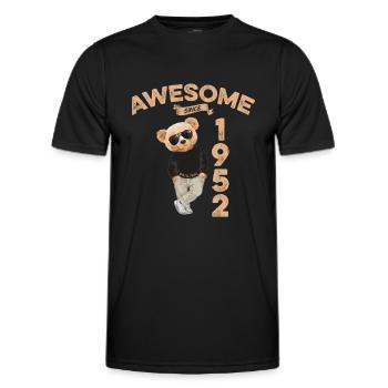 1952 Geburtstag Cool Teddy Bär Awesome since - Männer Funktions-T-Shirt - Schwarz - Vorne - AI Model Male 178 dark (178cm)