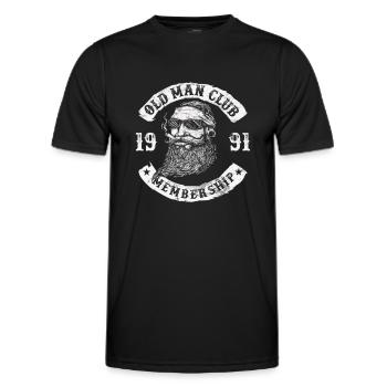 1991 Anniversaire Old Man Club depuis - T-shirt sport Homme - noir - Devant - AI Model Male 178 dark (178cm)