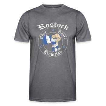 Rostock Ehre Stolz Tradition No II - Männer Funktions-T-Shirt - dunkle Melange  - Vorne - AI Model Male 178 dark (178cm)