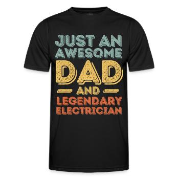 Papa Elektriker Vatertag - Männer Funktions-T-Shirt - Schwarz - Vorne - AI Model Male 178 dark (178cm)