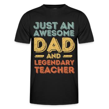 Papa Enseignant Fête des pères - T-shirt sport Homme - noir - Devant - AI Model Male 178 dark (178cm)