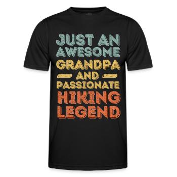 Grandpa hiking retro - Men's Functional T-Shirt - black - Front - AI Model Male 178 dark (178cm)