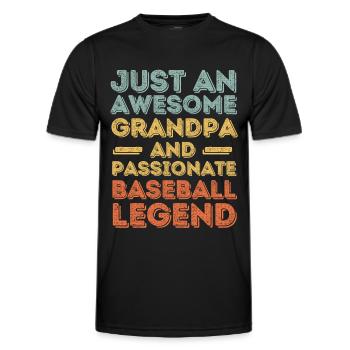 Opa Baseball retro - Männer Funktions-T-Shirt - Schwarz - Vorne - AI Model Male 178 dark (178cm)