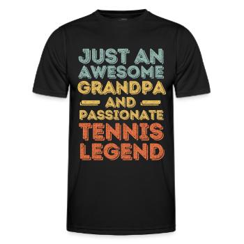 Grandpa Tennis retro - Men's Functional T-Shirt - black - Front - AI Model Male 178 dark (178cm)