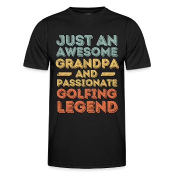 Opa Golfen retro - Männer Funktions-T-Shirt - Schwarz - Vorne - AI Model Male 178 dark (178cm)