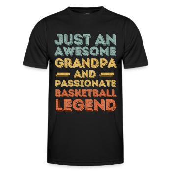 Grandpa Basketball retro - Men's Functional T-Shirt - black - Front - AI Model Male 178 dark (178cm)