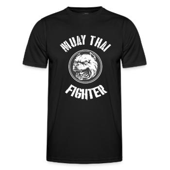 Muay Thai Fighter MMA Martial Arts Boxen Kickboxen - Männer Funktions-T-Shirt - Schwarz - Vorne - AI Model Male 178 dark (178cm)