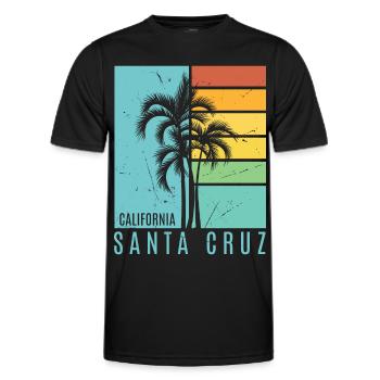 Santa Cruz California vintage rétro Surfer Boarder - T-shirt sport Homme - noir - Devant - AI Model Male 178 dark (178cm)