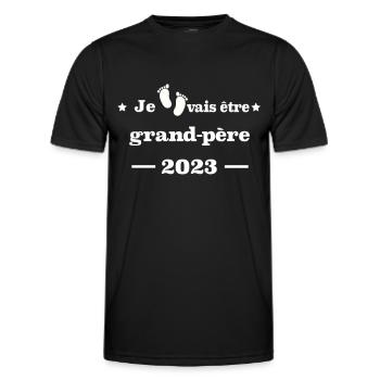Je vais être grand-père2023 - T-shirt sport Homme - noir - Devant - AI Model Male 178 dark (178cm)