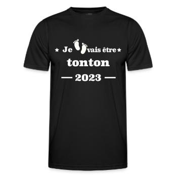 Je vais être tonton2023 - T-shirt sport Homme - noir - Devant - AI Model Male 178 dark (178cm)