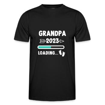 Ich werde Opa 2023 - Babyfüsse mit Loading Screen - Männer Funktions-T-Shirt - Schwarz - Vorne - AI Model Male 178 dark (178cm)