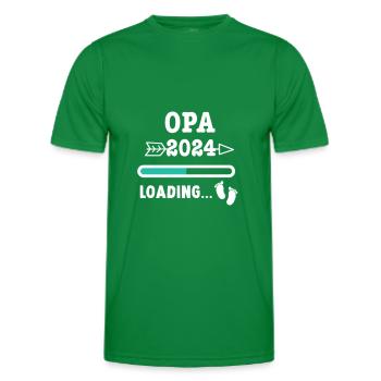 Ich werde Opa 2024 - Babyfüsse mit Loading Screen - Männer Funktions-T-Shirt - Kelly Green - Vorne - AI Model Male 178 dark (178cm)