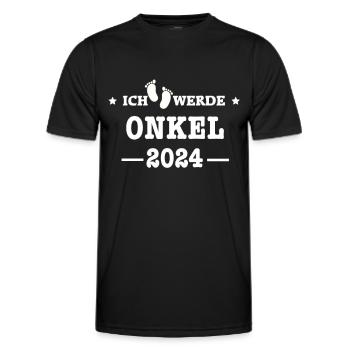 Ich werde Onkel 2023/ Werdender Onkel 2023 - Männer Funktions-T-Shirt - Schwarz - Vorne - AI Model Male 178 dark (178cm)